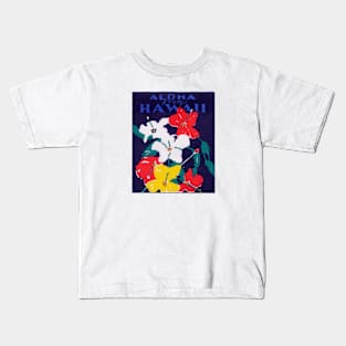 1930 Hawaiian Flowers Kids T-Shirt